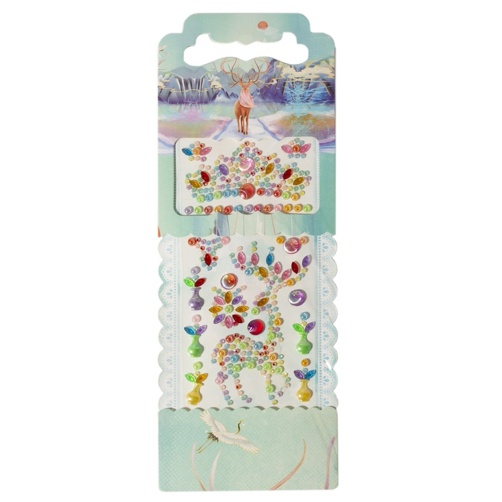Наклейки-стразы Alingar, акриловые, "Прекрасный олень", пакет с европодвесом