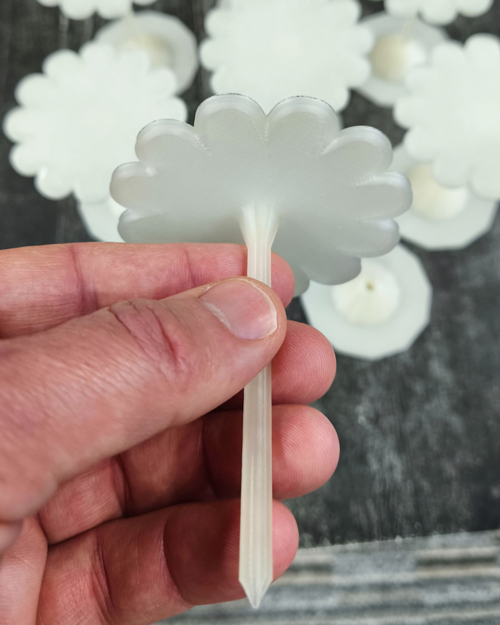 Прозрачный набор кондитерских гвоздиков 8 см "Ромашка на подставке от Киры"