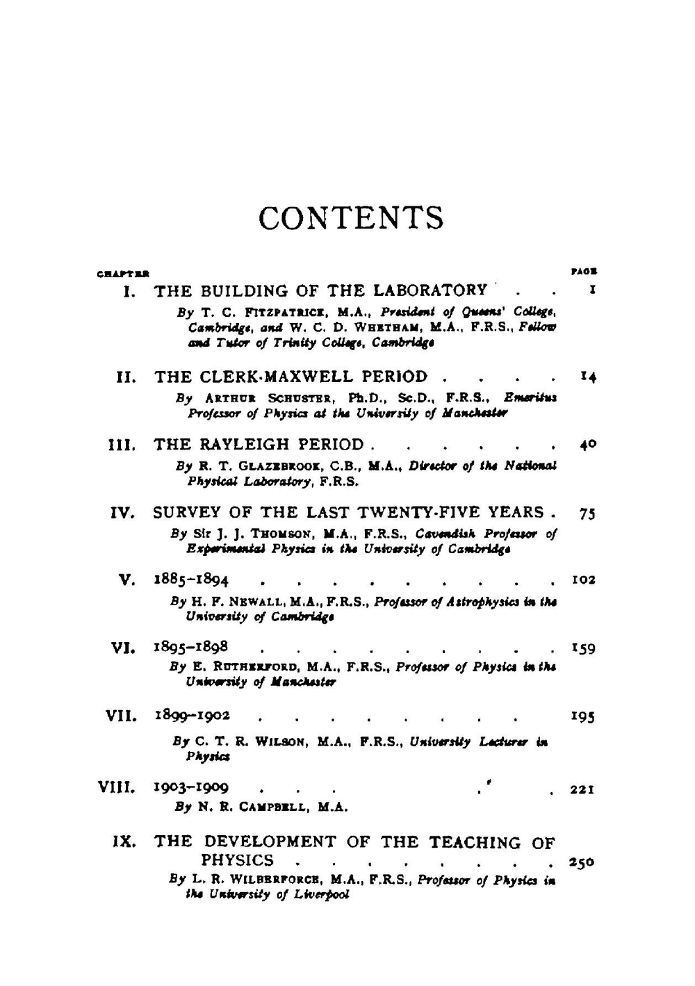 A history of the Cavendish laboratory 1871-1910 | Thomas Cecil Fitzpatrick