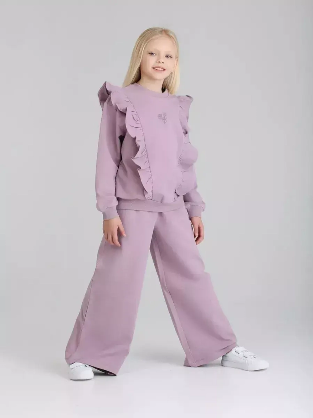 Костюм для девочки с брюками-палаццо на осень