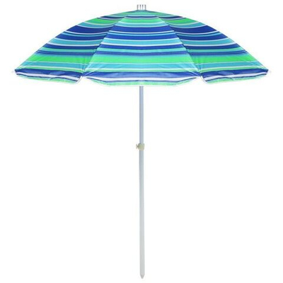 Пляжный зонт в полоску Maclay «Модерн» с серебристым покрытием (Цвет: разноцветный)