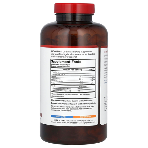 Olympian Labs, рыбий жир с омега-3, 240 капсул (1000 мг в 1 капсуле)