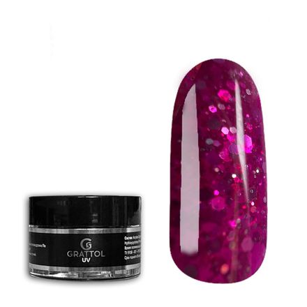 Grattol Gel Opal Planet - Гель цветной с блестками Hyperion, 15мл