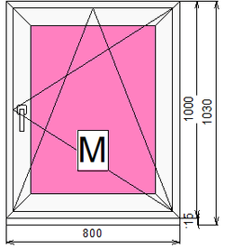 Пластиковое окно 1000 х 800 ТермА Эко + Москитная сетка