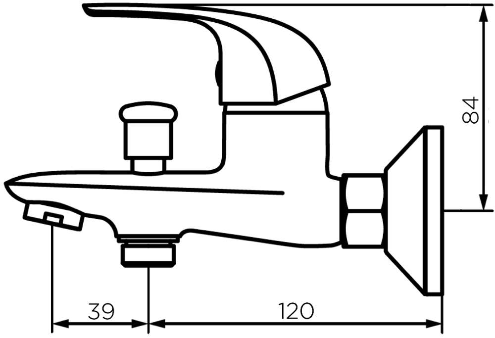 Смеситель для ванны с душем DIWO Валдай DW-VAL-10-000