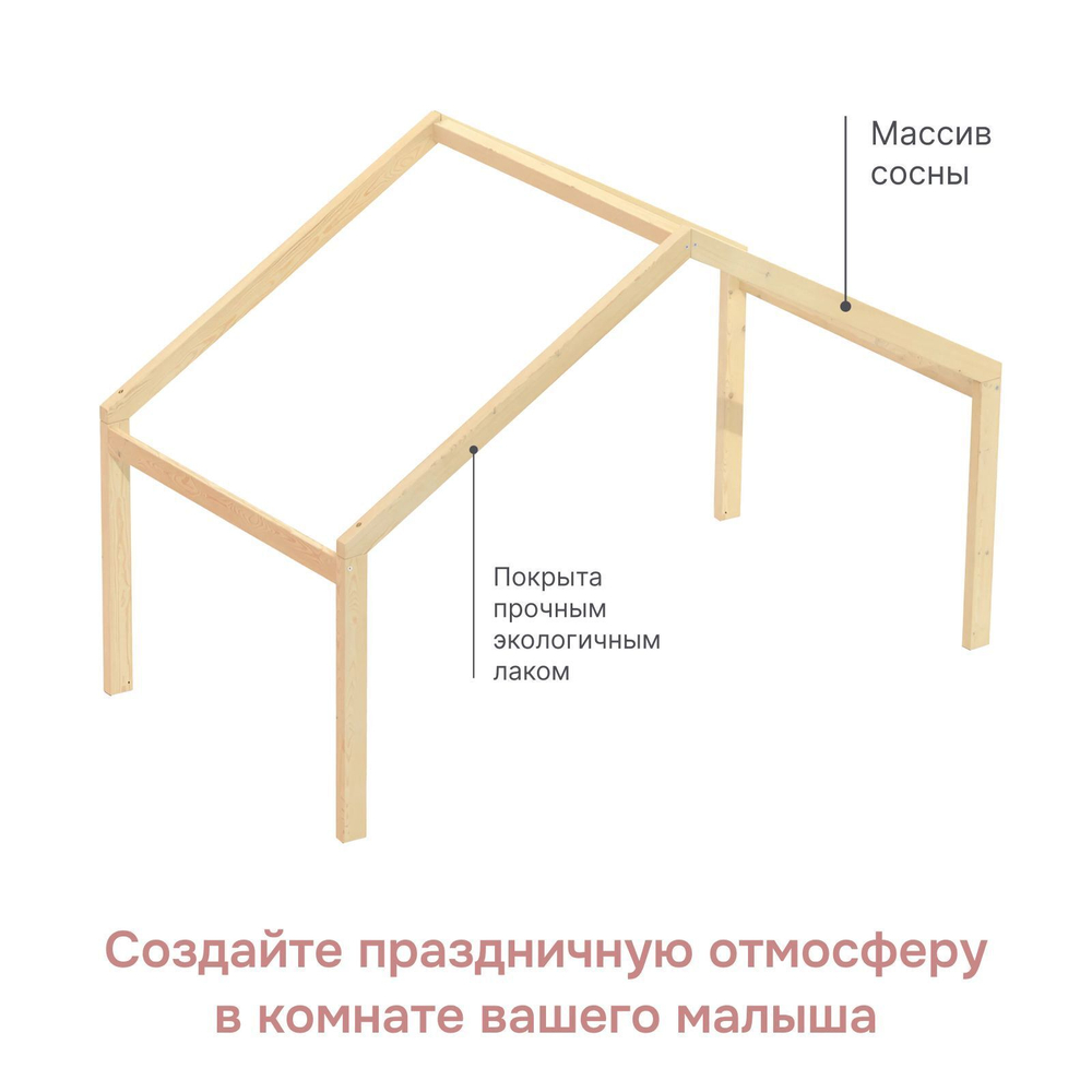 Надстройка к кровати домику Фиона из сосны лакированная