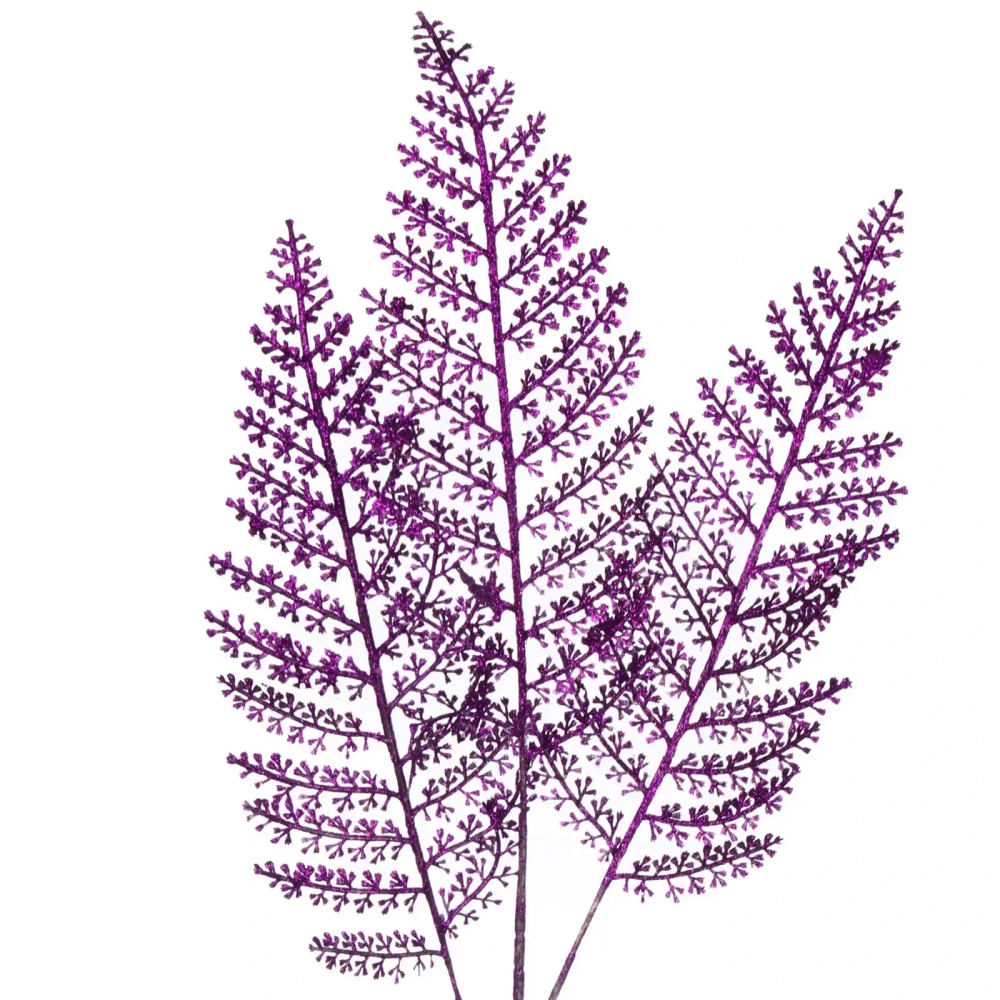 Ветка декоративная «Сверкающий папоротник» 86 см, Фиолетовый