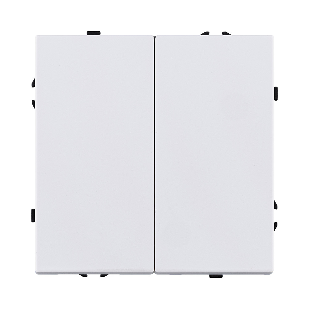 Выключатель кнопочный 2-клавишный 10А/250В, белый глянцевый Kollinger Eclipse EC-025WG