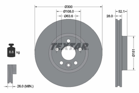 TEXTAR - 92159205-TET - Brake Disc