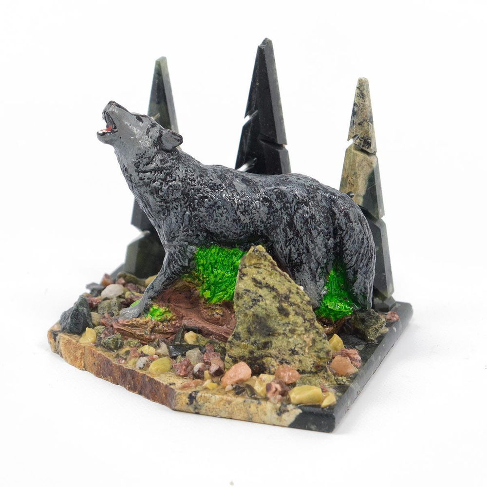 Сувенир "Воющий волк" 80х110х70 мм 330 гр. R116707