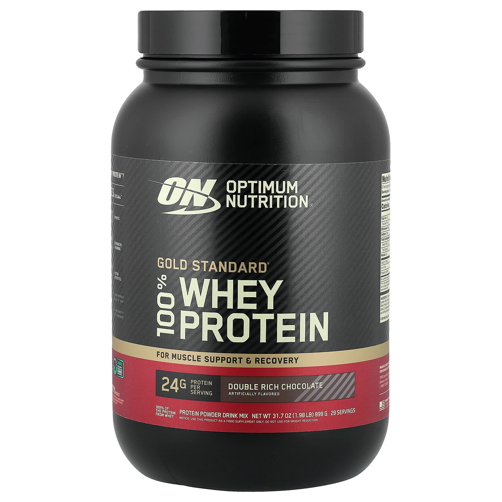 Optimum Nutrition, Gold Standard® 100% сывороточный протеин, со вкусом двойного шоколада, 899 кг (1,98 фунта)