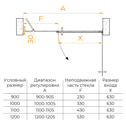 Душевая дверь RGW HO-012 (Прозрачное, 1000)