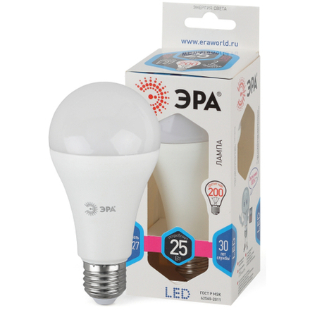 Лампочка светодиодная ЭРА STD LED A65-25W-840-E27 E27 / Е27 25Вт груша нейтральный белый свет