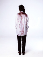 Рубашка "Калина" с окрашиванием. Бело-красная