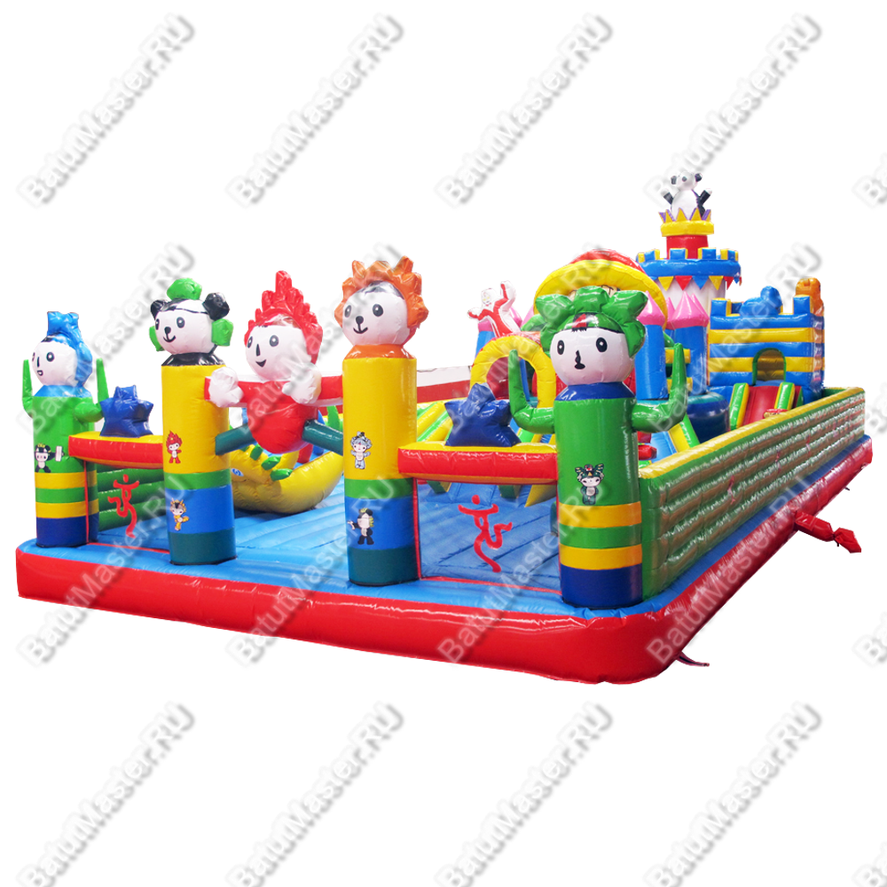 Надувной батут "Город панд", 10*6*5 м