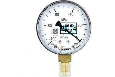 Вакуумметр ВП2-Уф -100…0 кПа кт.2,5 d.63 IP40 M12*1,5 РШ