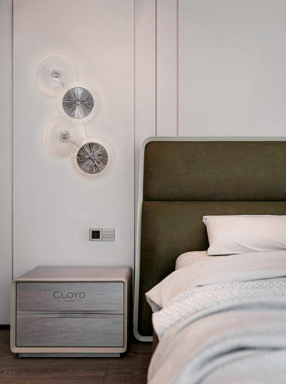 Бра Cloyd HELION W4 / выс. 62 см - хром - зеркальн.стекло (арт.20122)