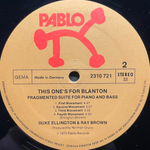 Duke Ellington And Ray Brown ‎– This One's For Blanton! (Германия 1975г.)