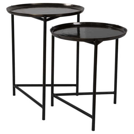 Сет из 2х столиков BURNETT NESTING TABLES, DARK NICKEL, арт. 25151