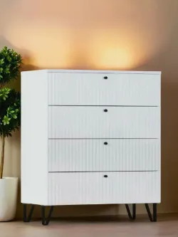 Комод 4 ящ. "Оливия" (белый/белый глянец холодный), МФ Миф, г. Пенза