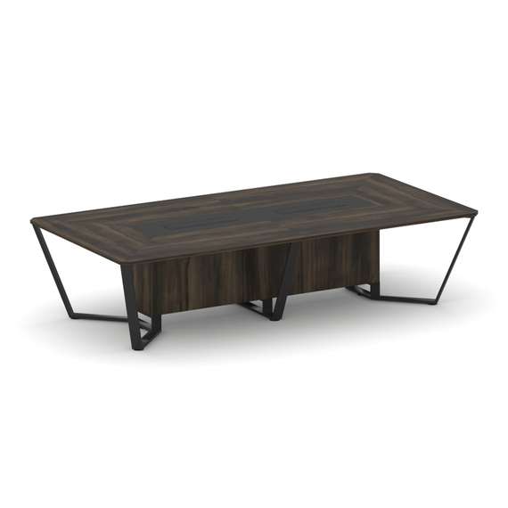 Steel Meet Стол переговорный прямоугольный KMK-PR.B.SP-12 Дуб Мали/Графит Глянец/Металл Черный 3200*