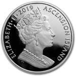 1 крона. Высадка на Луну 50 лет Космос Луноход. Остров Вознесения. 2019 год. PROOF