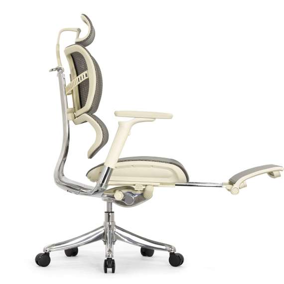 Кресло EXPERT 2 FLY RFYM 01 G (сидение MAX с подножкой, подлокотник 6D(360), сетка сер/каркас светл)