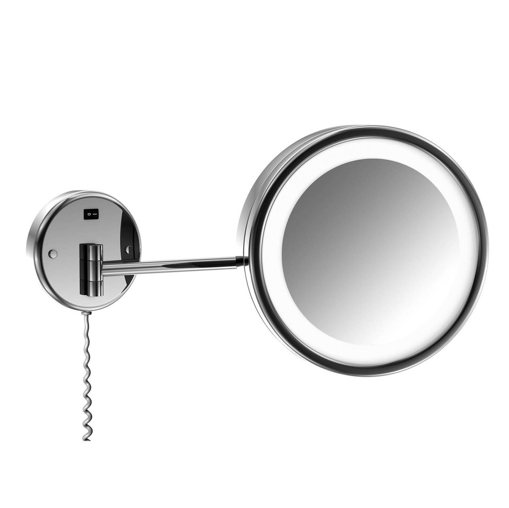 Steinberg Серия 650 Косметическое зеркало с LED подсветкой, c выключателем 230V, 1x /3x yвеличениe, хром 650 9020