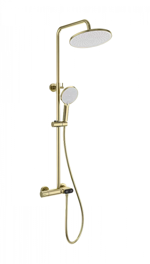 Душевая система с термостатом WONZON & WOGHAND MUSE Corno WW-B2091-A-BG брашированное золото