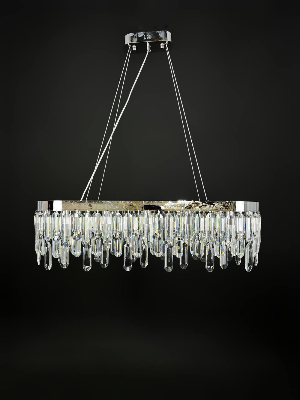 Люстра подвесная Lanbos QS.99571-900*300 L, 12 ламп Е14, 480 Вт, хром