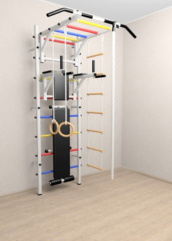 Шведская стенка Sv Sport 525 (Турник рукоход/Брусья/Скамья/Канат/Кольца/Лестница)