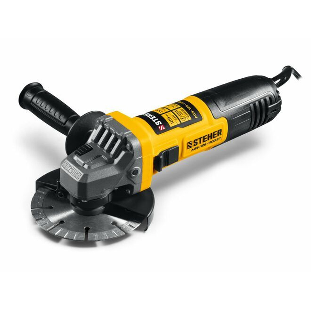 STEHER d 125 мм, 1100 Вт, УШМ c регулировкой оборотов (AGS-125-1100 ET)