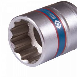 KING TONY (76B819M) Головка для шуруповерта двенадцатигранная 1/4", 19 мм, L = 80 мм