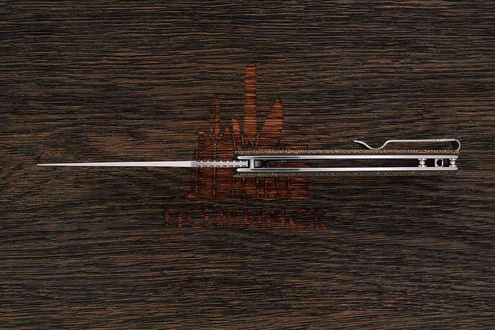 Нож складной Artisan Arroyo, клинок 85мм, сталь AR-RPM9, рукоять микарта