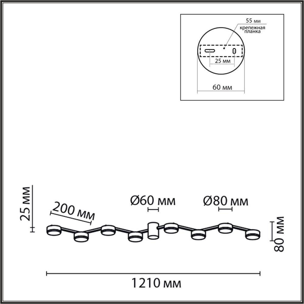 8187/8C COMFI LN26 249 черный, металл Люстра потолочная LED GX53 8*7W 220V SANATA