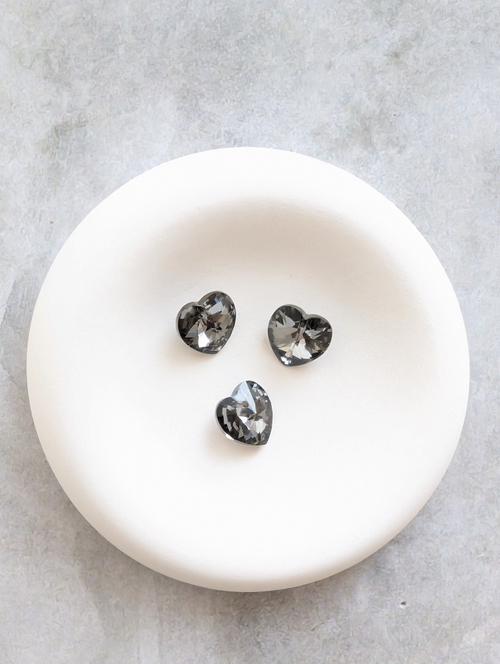 Подвеска сердце кристалл, 14мм