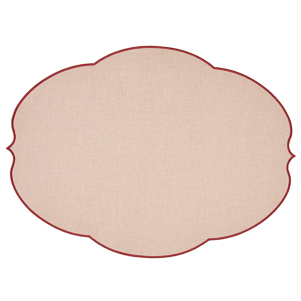 Салфетка подстановочная овальная Flowers, 48,8х36 см, розовая