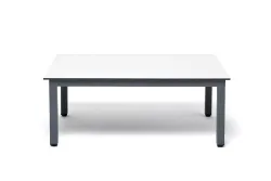"Канны" журнальный столик из HPL 90х60, H40, каркас темно-серый (RAL 7024), цвет столешницы "молочный"