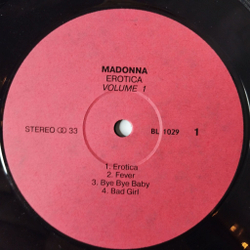 Винтажная виниловая пластинка LP Madonna Erotica, Volume 1 (Россия 1993) Bad Girl