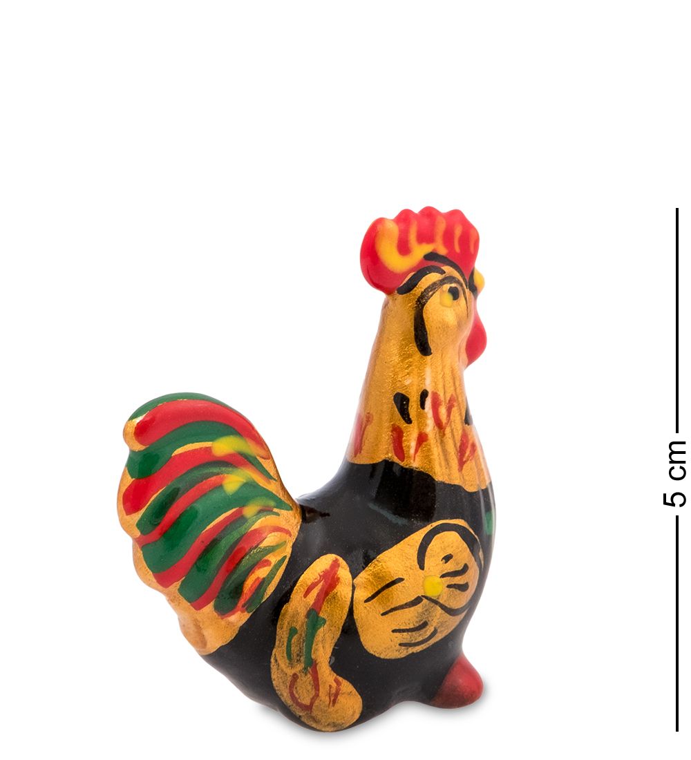 ГЛ- 982 Фигурка «Петух» хохлома (Гжельский фарфор)