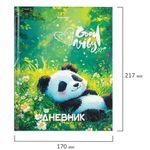 Дневник 1-4 класс 48 л., твердый, BRAUBERG, глянцевая ламинация, с подсказом, "Панда", 107158.