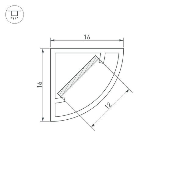 Профиль Arlight WPH-KANT-H16-2000 OPAL 023166