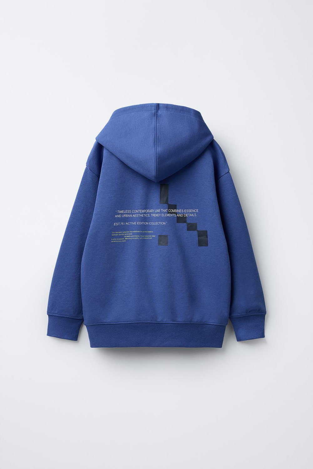 ZARA СПОРТИВНАЯ ТОЛСТОВКА В СТИЛЕ COLOR BLOCK, СВЕТЛО-СИНИЙ