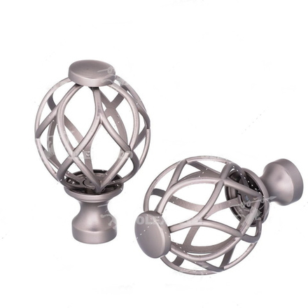 Наконечники "Лиана" для труб кованых карнизов d19 мм, цвет хром матовый