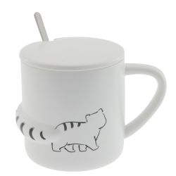 GAEM Кружка с крышкой и ложкой, 400 мл, L8,5 W12 H8 см, 4в.