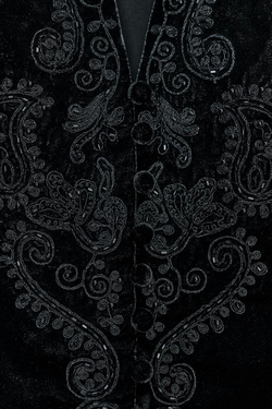 ZARA ЖИЛЕТ ИЗ БАРХАТА С ВЫШИВКОЙ — ZW COLLECTION LIMITED EDITION, ЧЕРНЫЙ