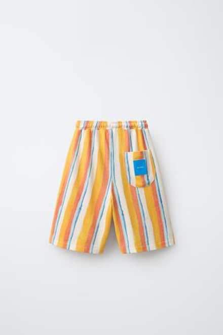 ZARA ПОЛОСАТЫЕ ШОРТЫ В СТИЛЕ «ТЕРРИ» CLARA CEBRIAN ©, ОРАНЖЕВЫЙ