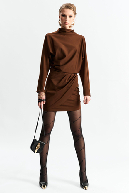 Платье мини 1261 корица