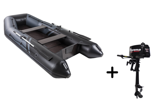 Броня-320 СК графит-черный + Toyama T 2.6 BMS (комплект лодка + мотор)