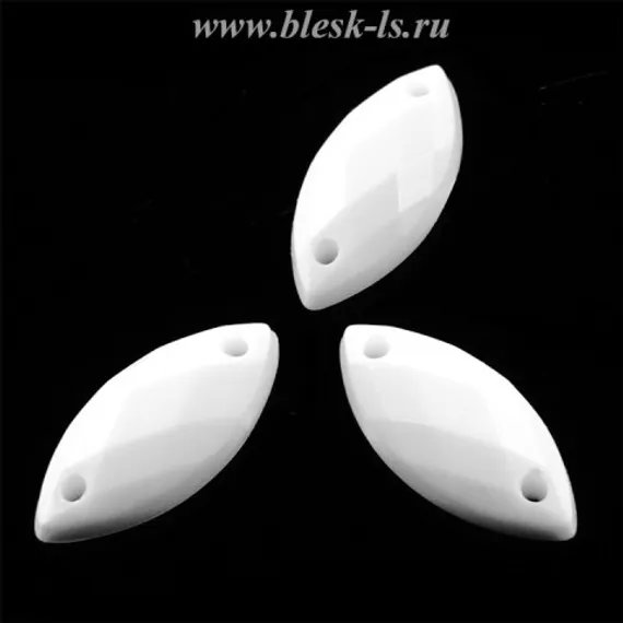 Акриловые стразы. Лодочка пришивная, Акрил. Лодочка белая пришивная